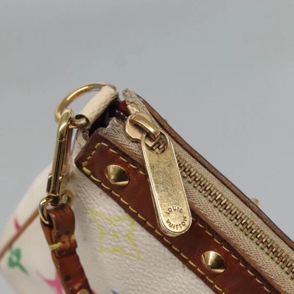 LOUIS VUITTON Multicolor Pochette Accessoires Pouch White M92649 Auth 120819 - Picture 12 of 16